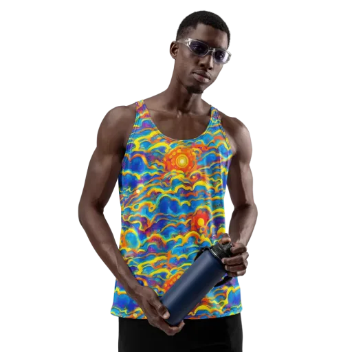 Chroma Ripple on a Men's Tank Top