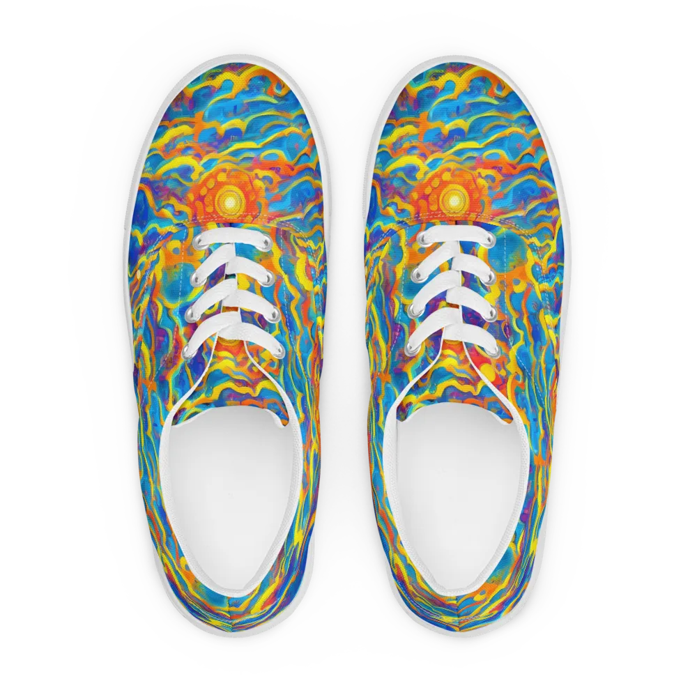 Chroma Ripple on Men's Lace-Up Canvas Shoes — Front
