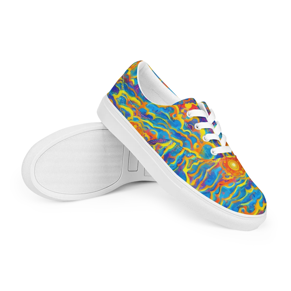 Chroma Ripple on Men's Lace-Up Canvas Shoes — Right Front