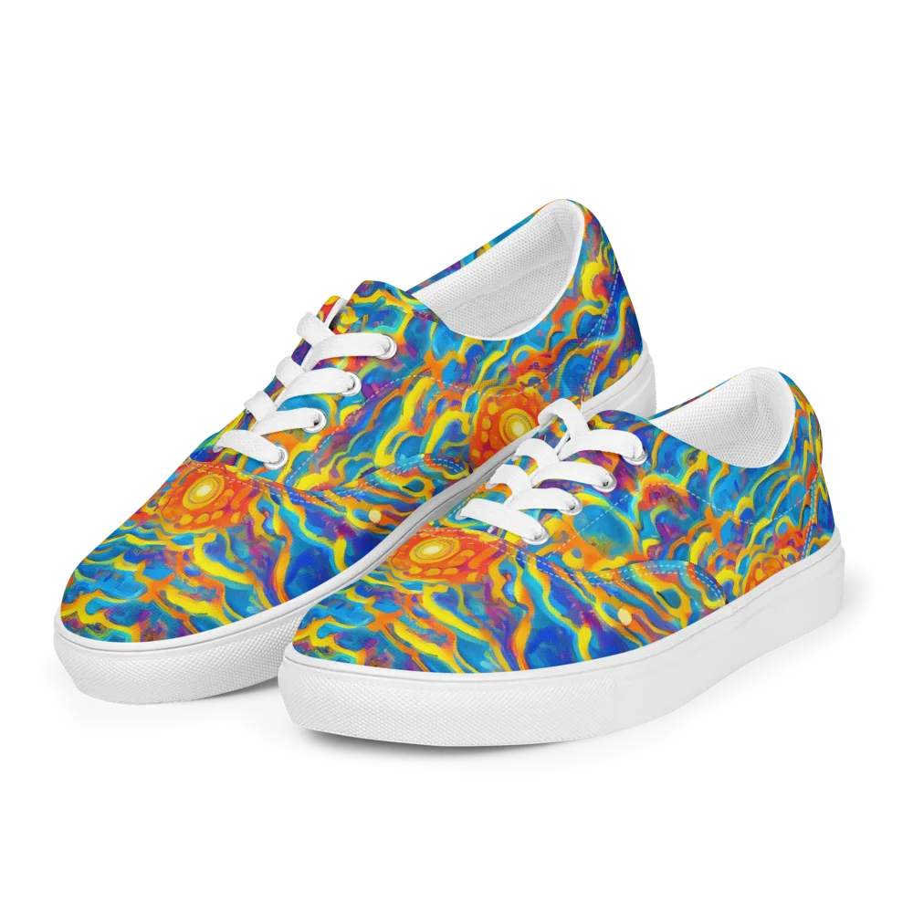 Chroma Ripple on Men's Lace-Up Canvas Shoes — Left Front