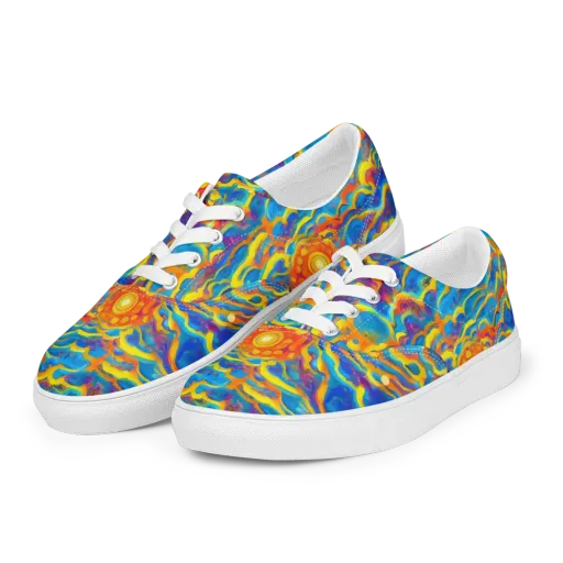 Chroma Ripple on a Men's Lace-Up Canvas Shoes