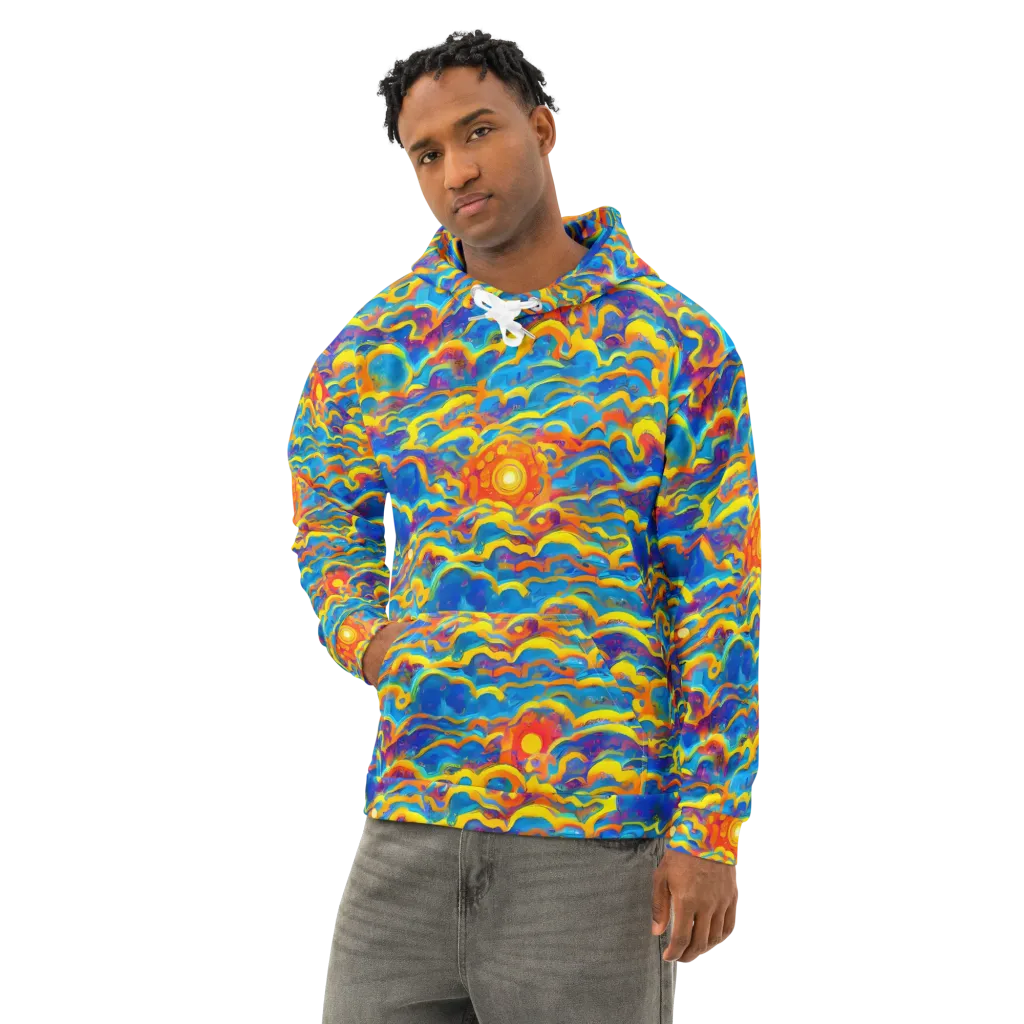 Chroma Ripple on Cotton Hoodie — Left Front