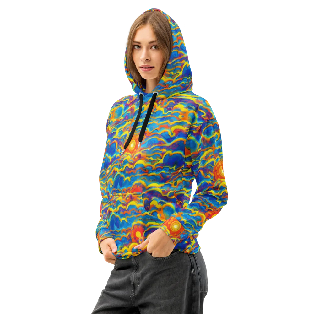 Chroma Ripple on Cotton Hoodie — Left Front