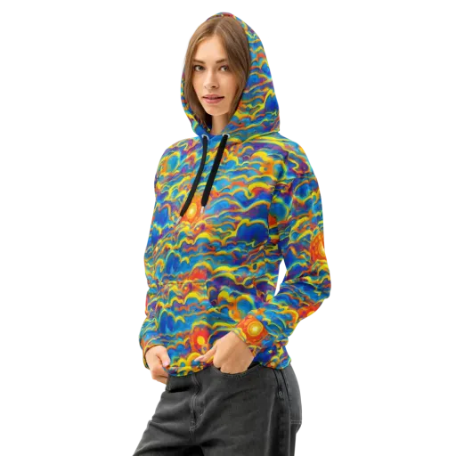 Chroma Ripple on a Cotton Hoodie