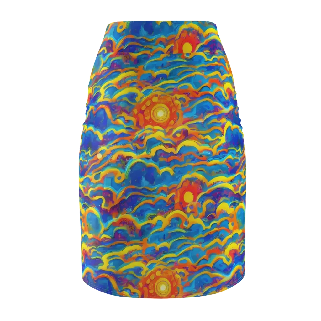 Chroma Ripple on Pencil Skirt — Back
