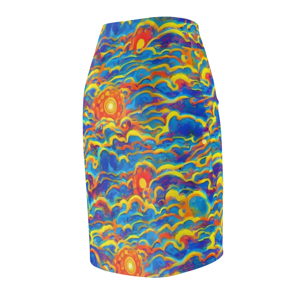 Chroma Ripple on Pencil Skirt — Back Side