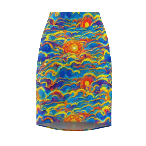 Chroma Ripple on a Pencil Skirt