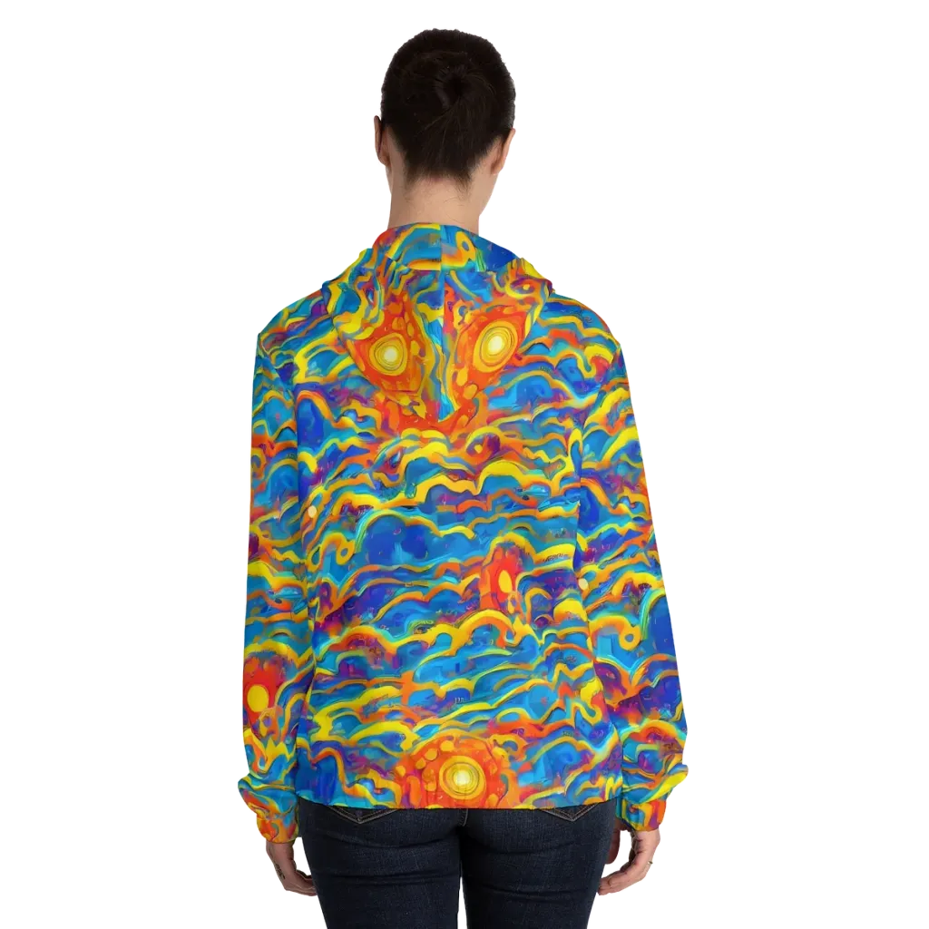 Chroma Ripple on Women's Full-Zip Hoodie — Back On Person