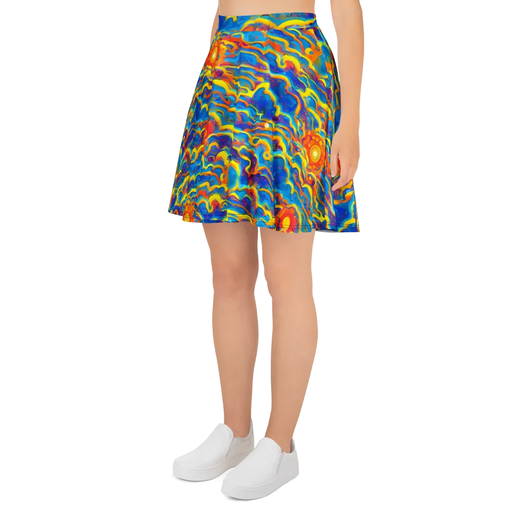 Chroma Ripple on Skater Skirt — Left