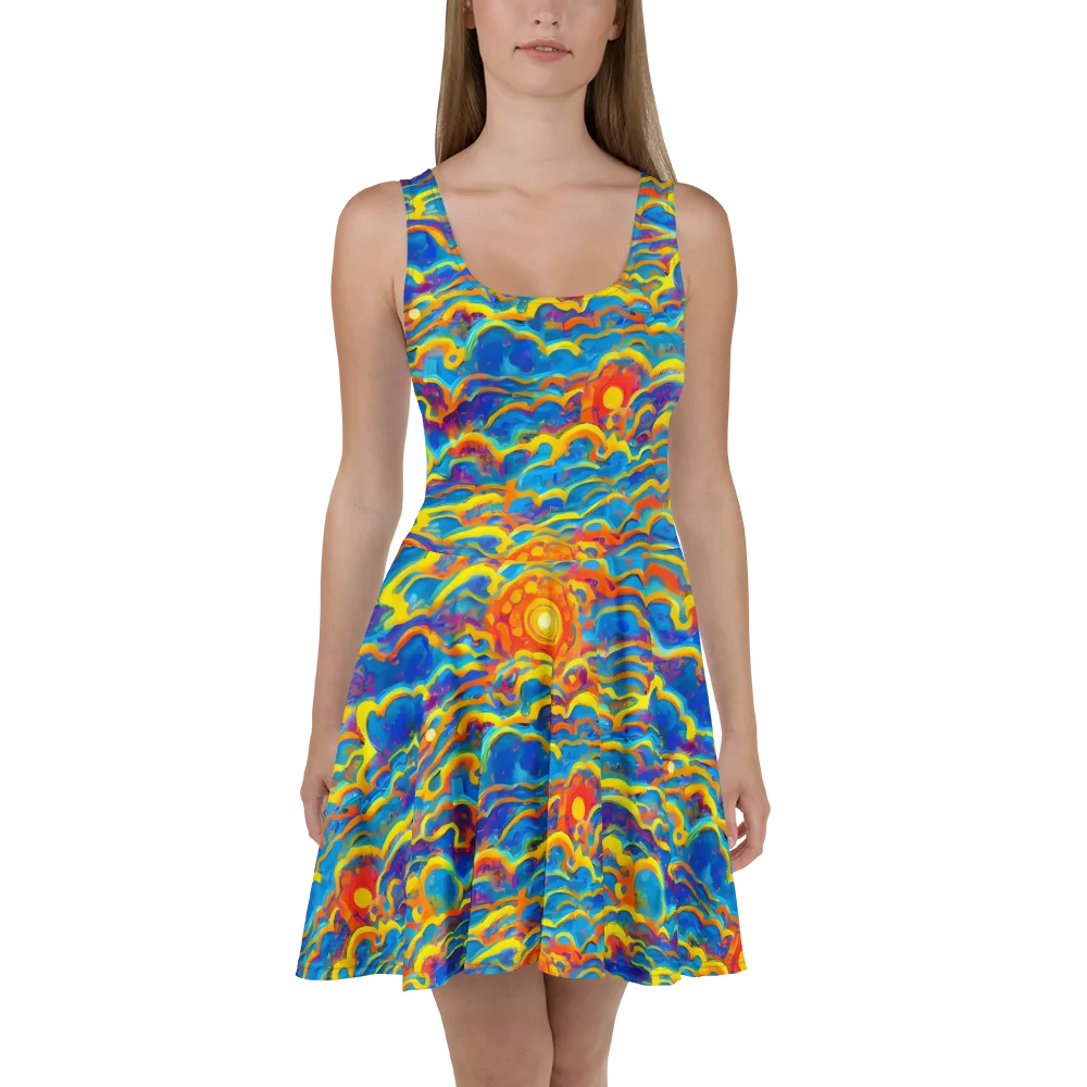 Chroma Ripple on Skater Dress — Front