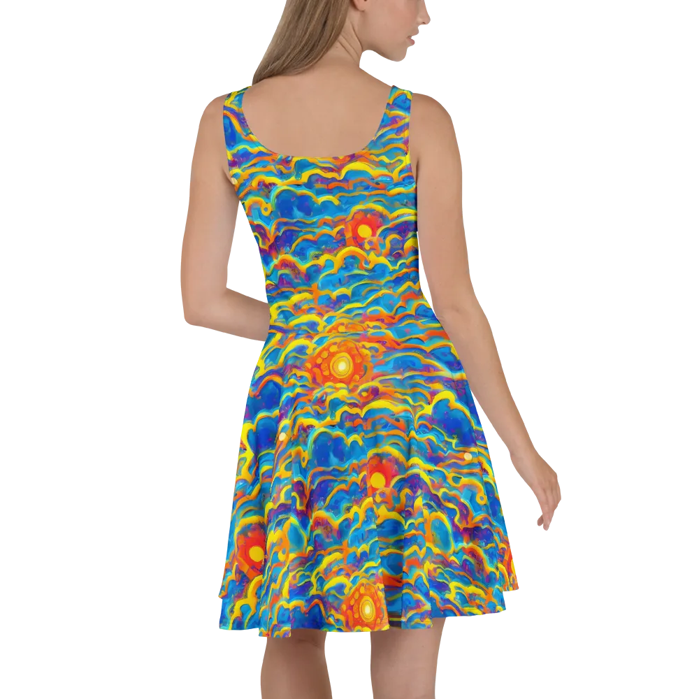 Chroma Ripple on Skater Dress — Back