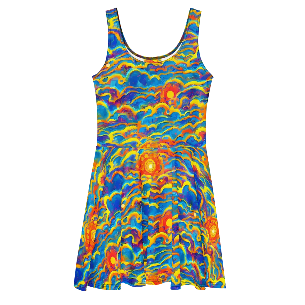 Chroma Ripple on Skater Dress — Front