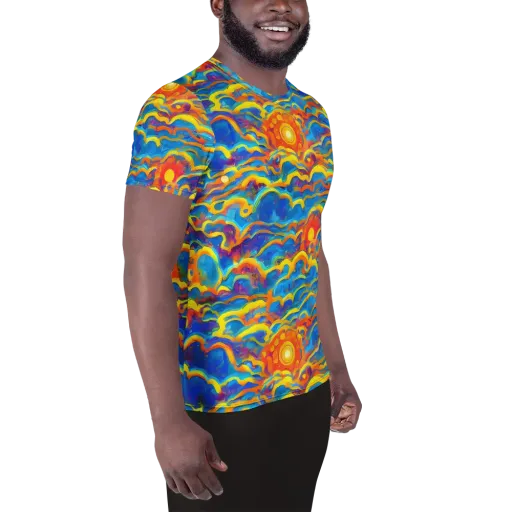 Chroma Ripple on a Men's Athletic T-Shirt