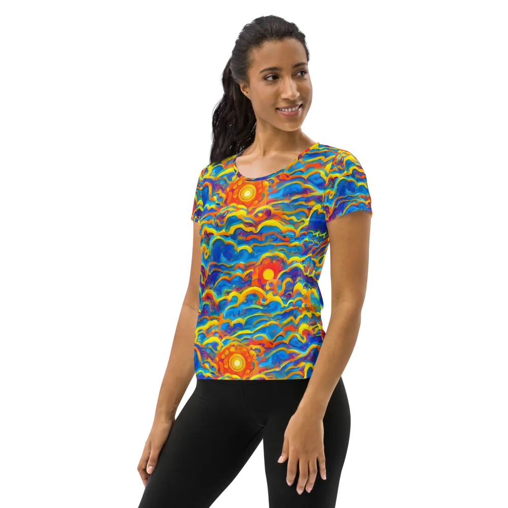 Chroma Ripple on Women's Athletic T-Shirt — Left