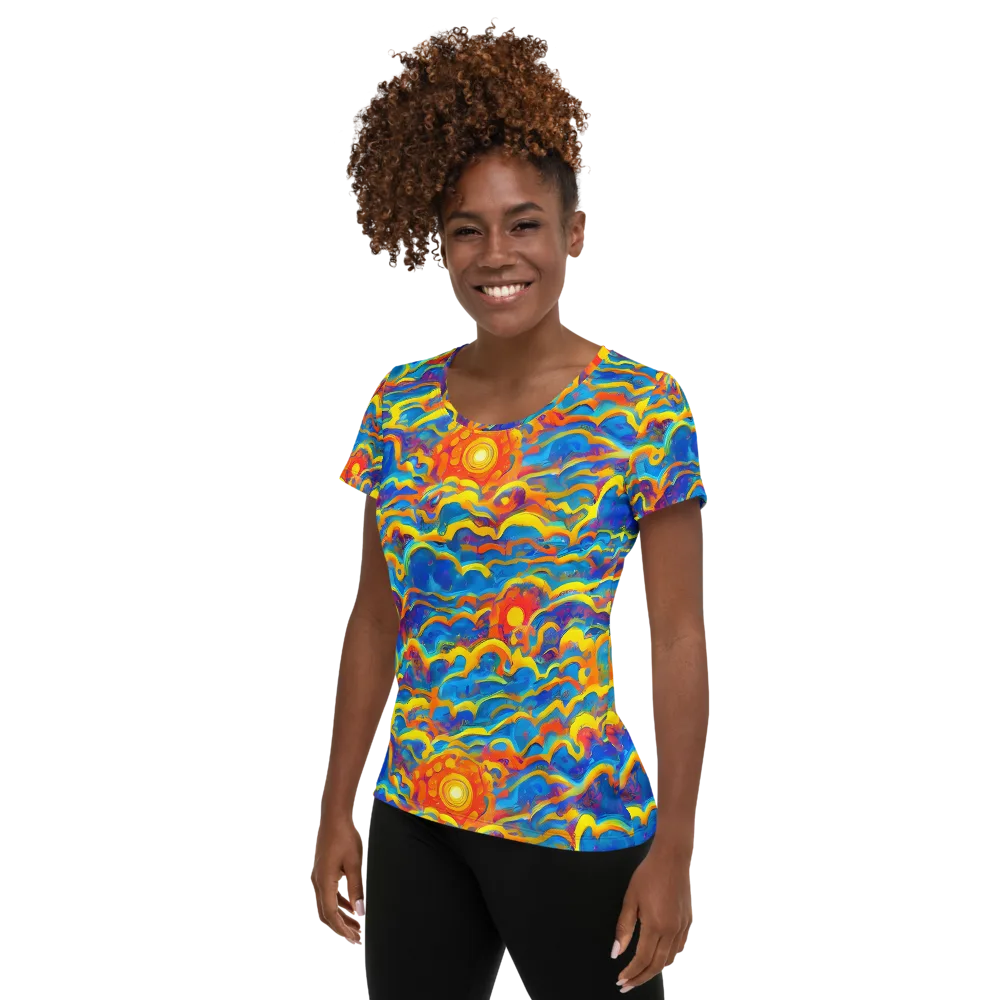 Chroma Ripple on Women's Athletic T-Shirt — Left