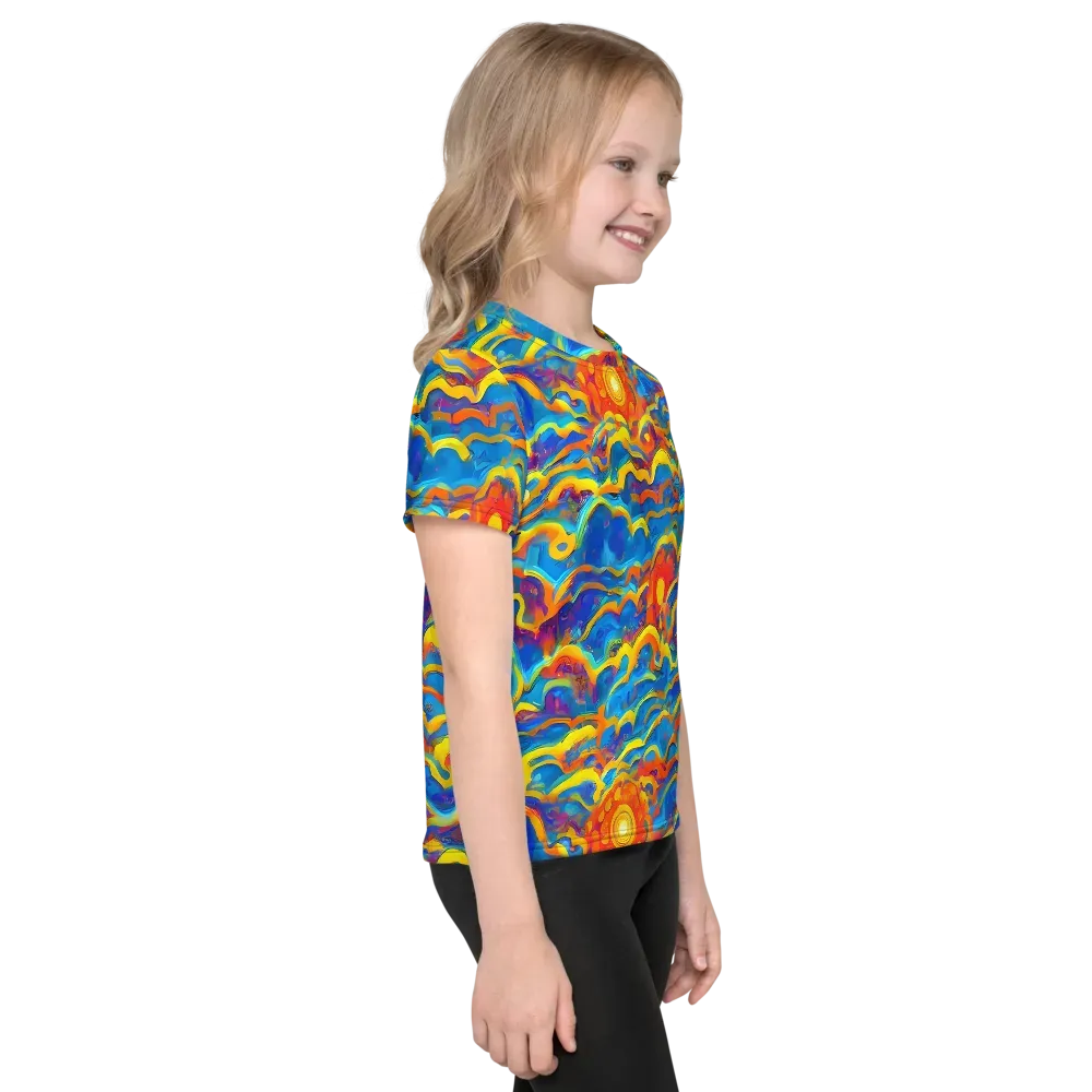 Chroma Ripple on Kids Crew Neck T-Shirt — Right