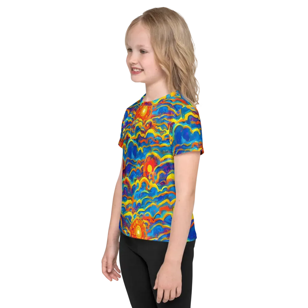 Chroma Ripple on Kids Crew Neck T-Shirt — Left