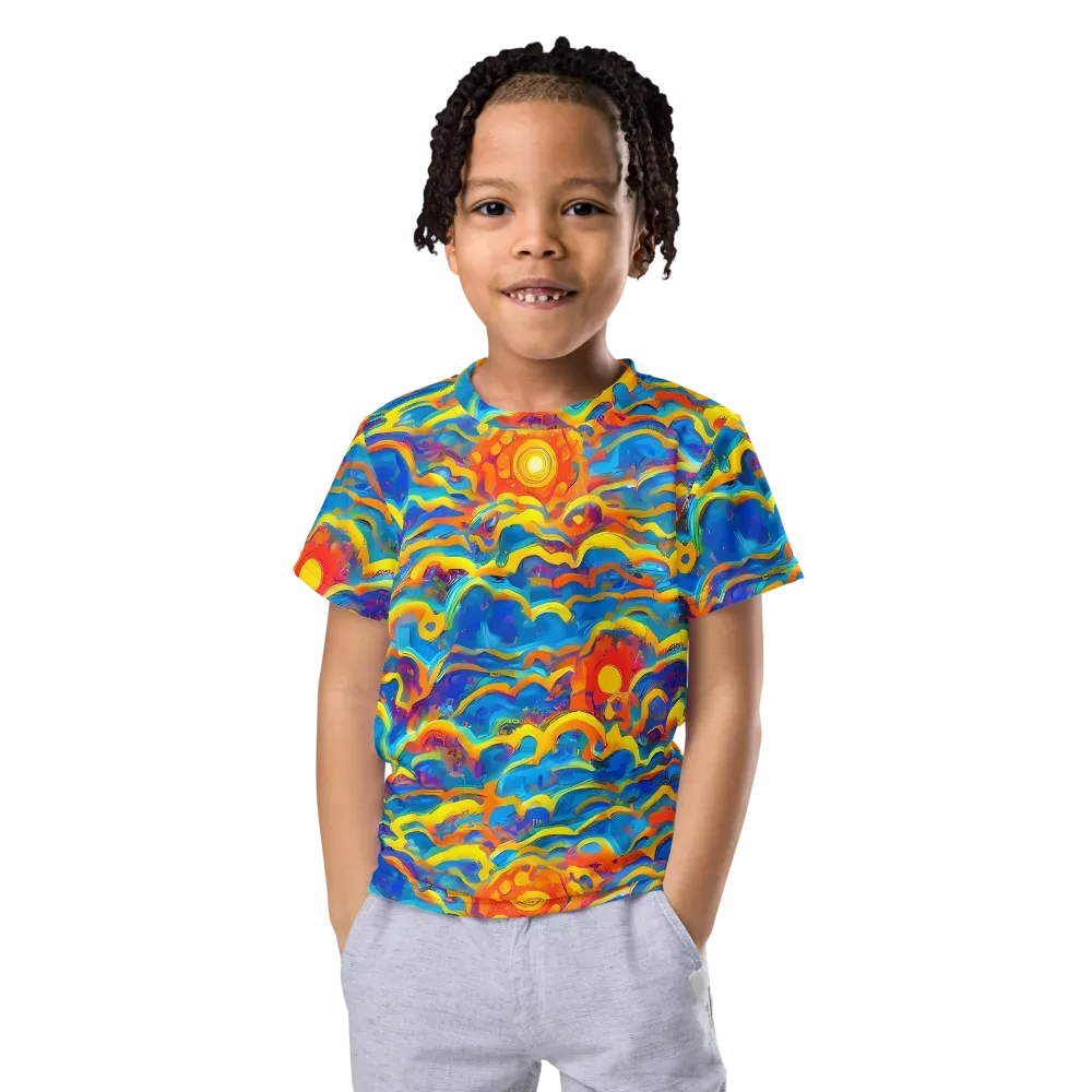Chroma Ripple on Kids Crew Neck T-Shirt — Front