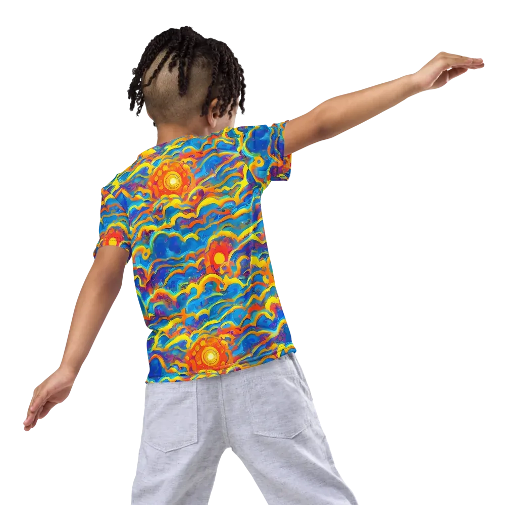 Chroma Ripple on Kids Crew Neck T-Shirt — Back