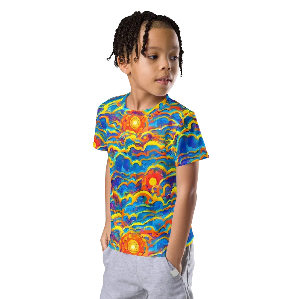 Chroma Ripple on Kids Crew Neck T-Shirt — Left Front