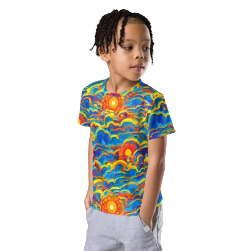 Chroma Ripple on a Kids Crew Neck T-Shirt