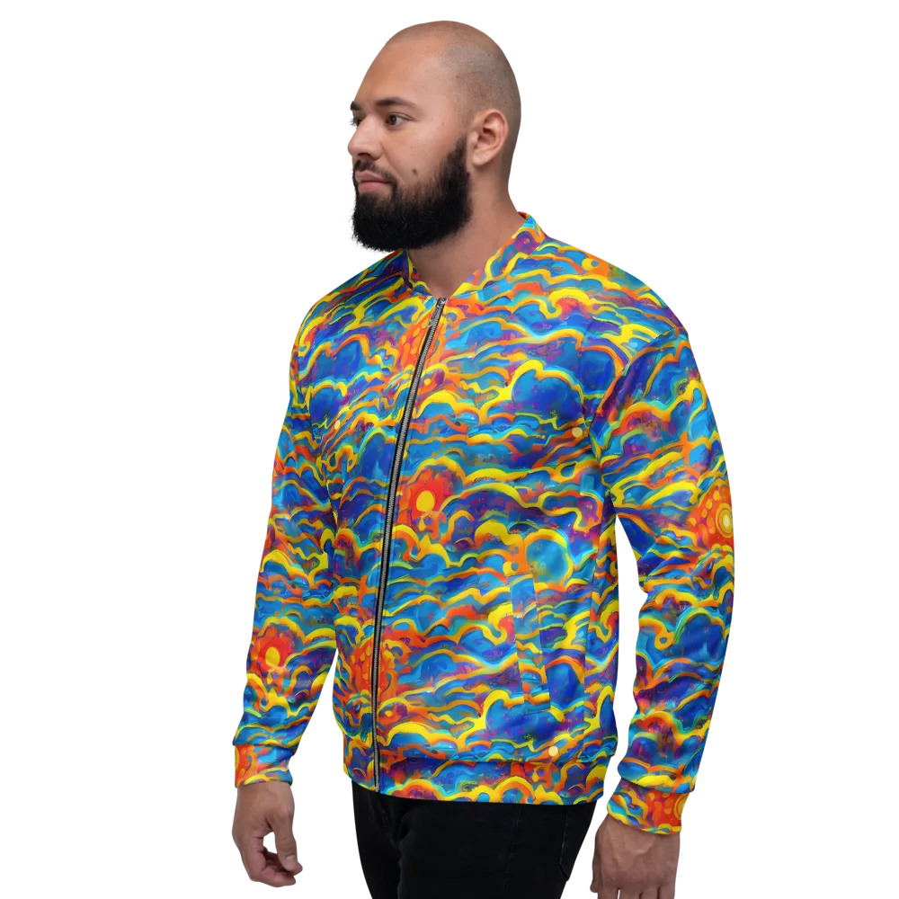 Chroma Ripple on Bomber Jacket — Left