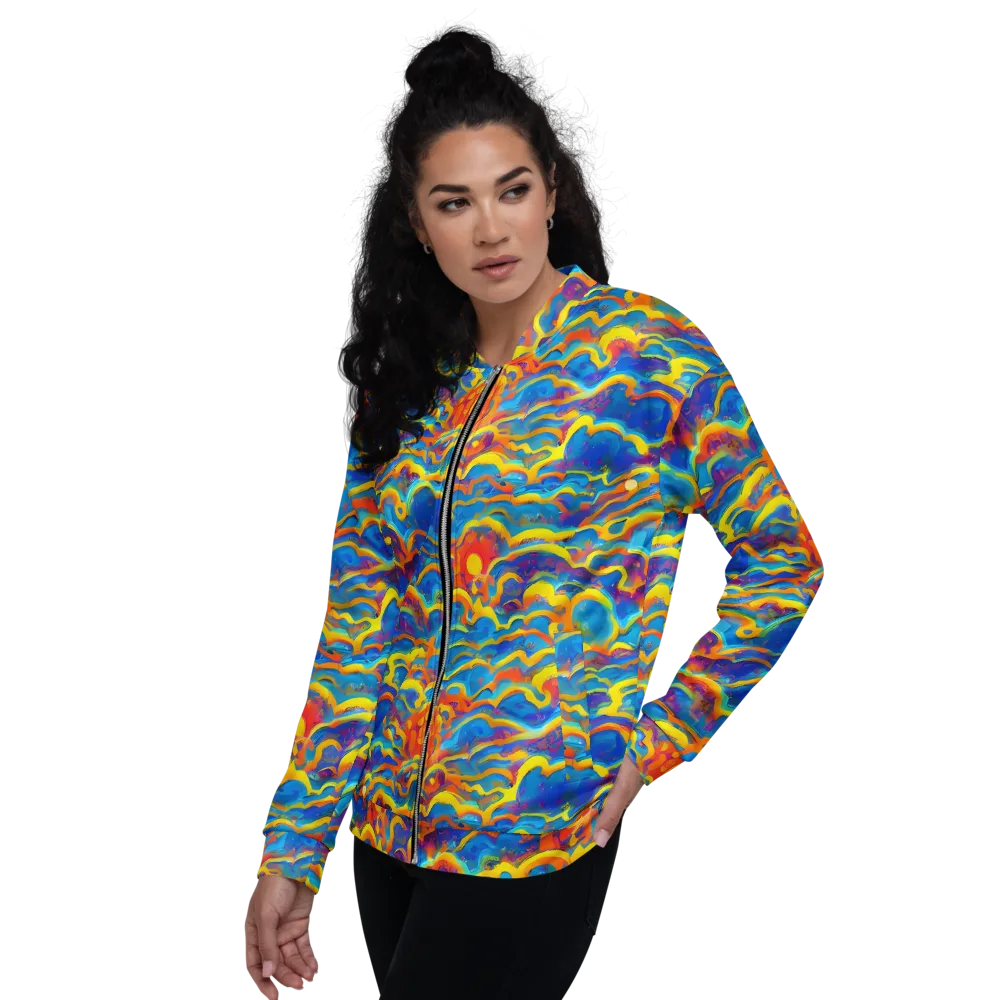 Chroma Ripple on Bomber Jacket — Left