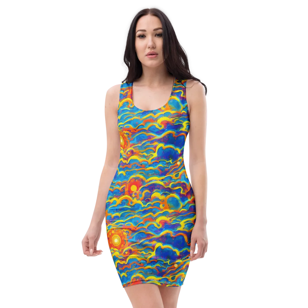 Chroma Ripple on Bodycon Dress — Front