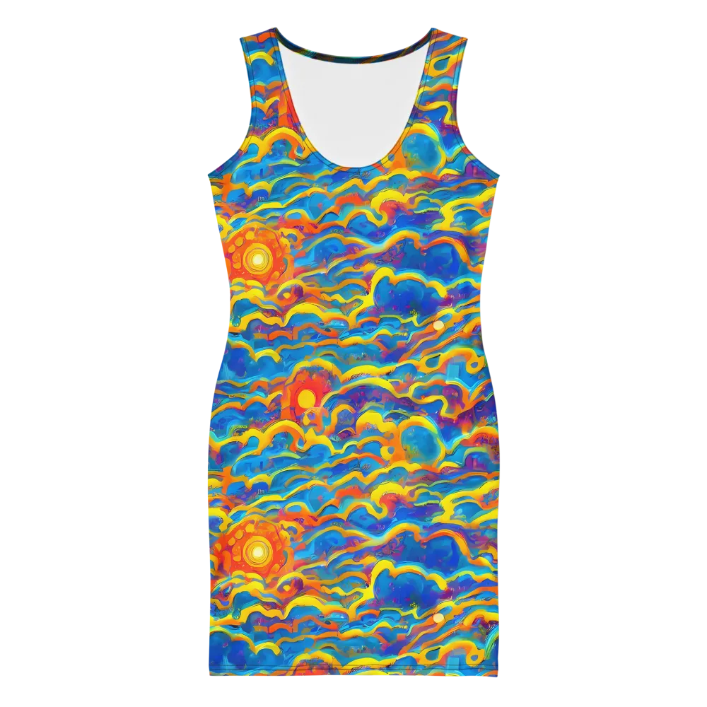 Chroma Ripple on Bodycon Dress — Front