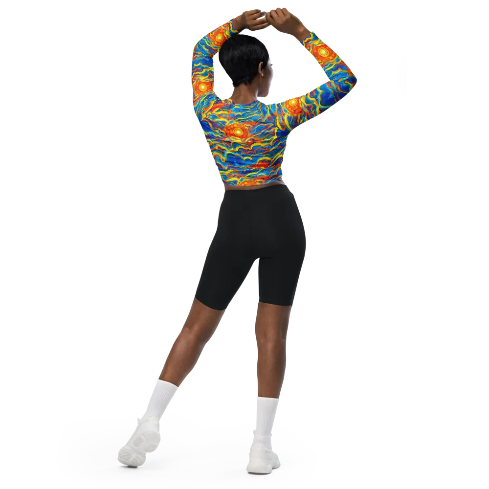 Chroma Ripple on Long Sleeve Crop Top — Back