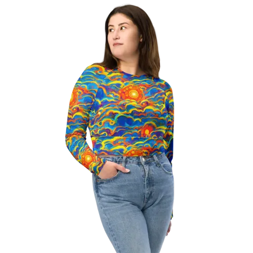 Chroma Ripple on a Long Sleeve Crop Top