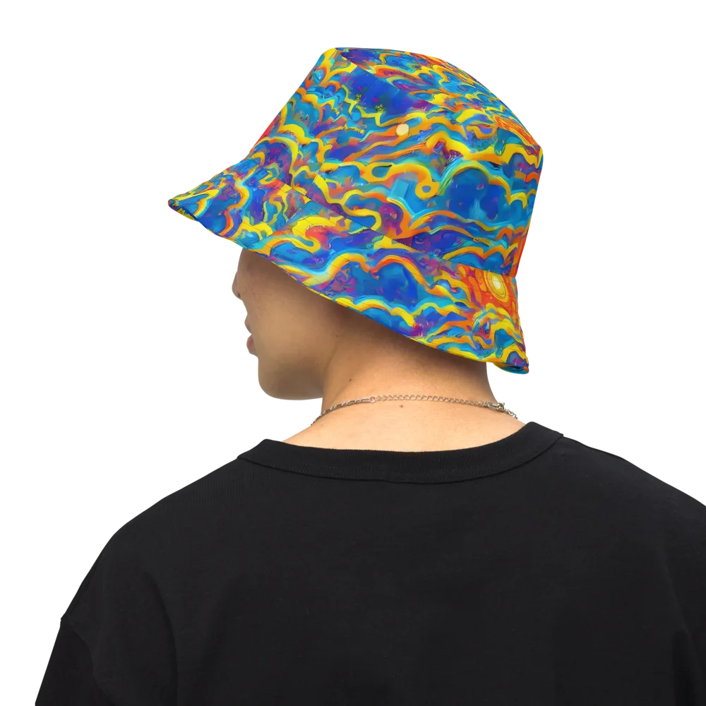 Chroma Ripple on Reversible Bucket Hat — Back Inside
