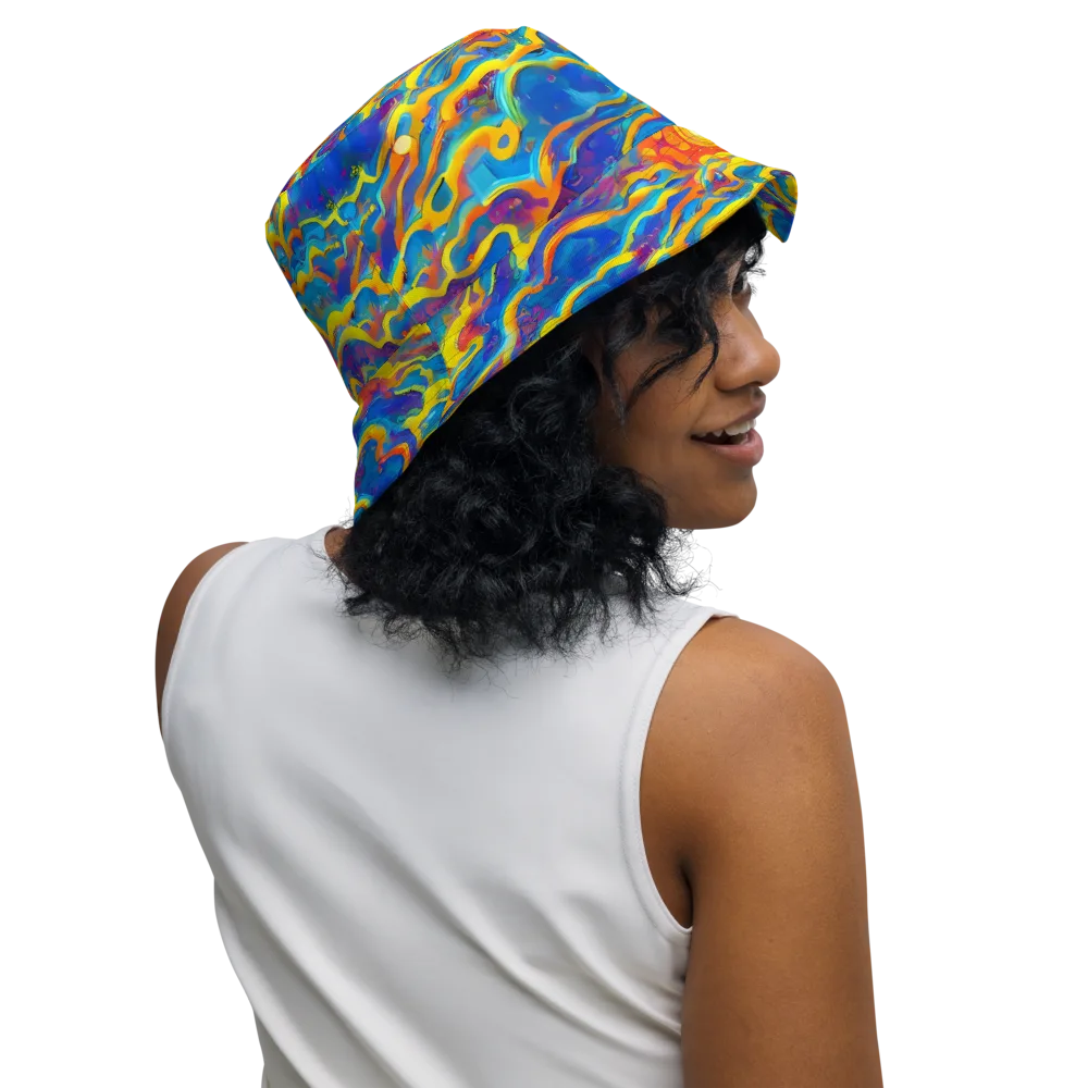 Chroma Ripple on Reversible Bucket Hat — Right Outside