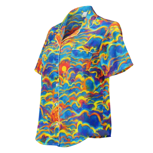 Chroma Ripple on a Women's Short Sleeve Pajama Top