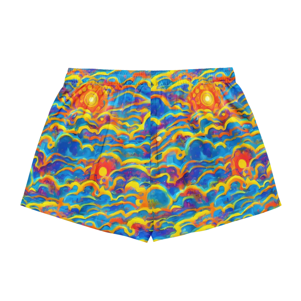 Chroma Ripple on Women's Pajama Shorts — Back