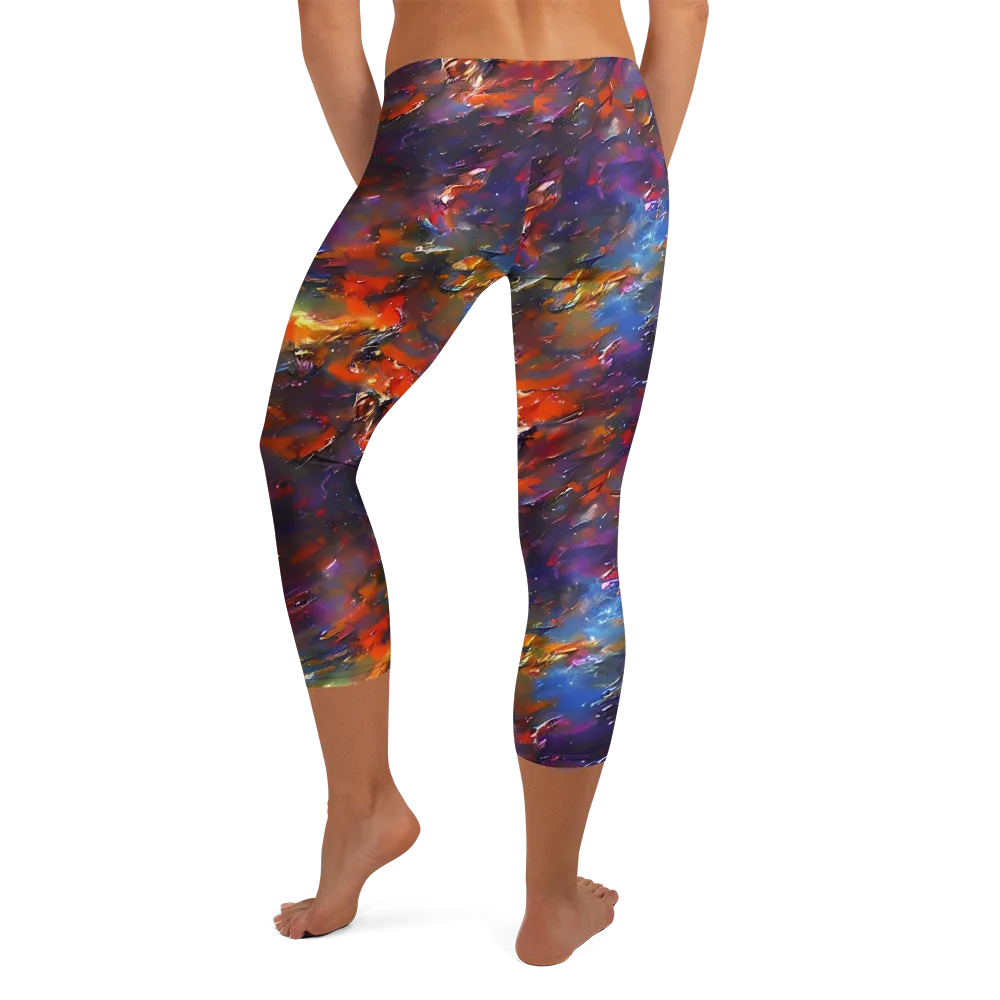 Auroral Ripples on Capri Leggings — Back