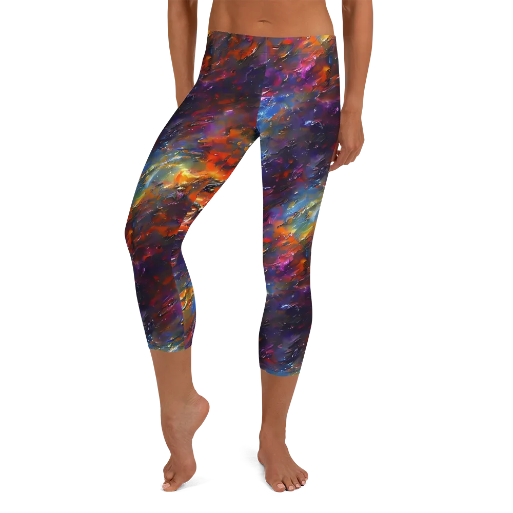 Auroral Ripples on Capri Leggings — Front