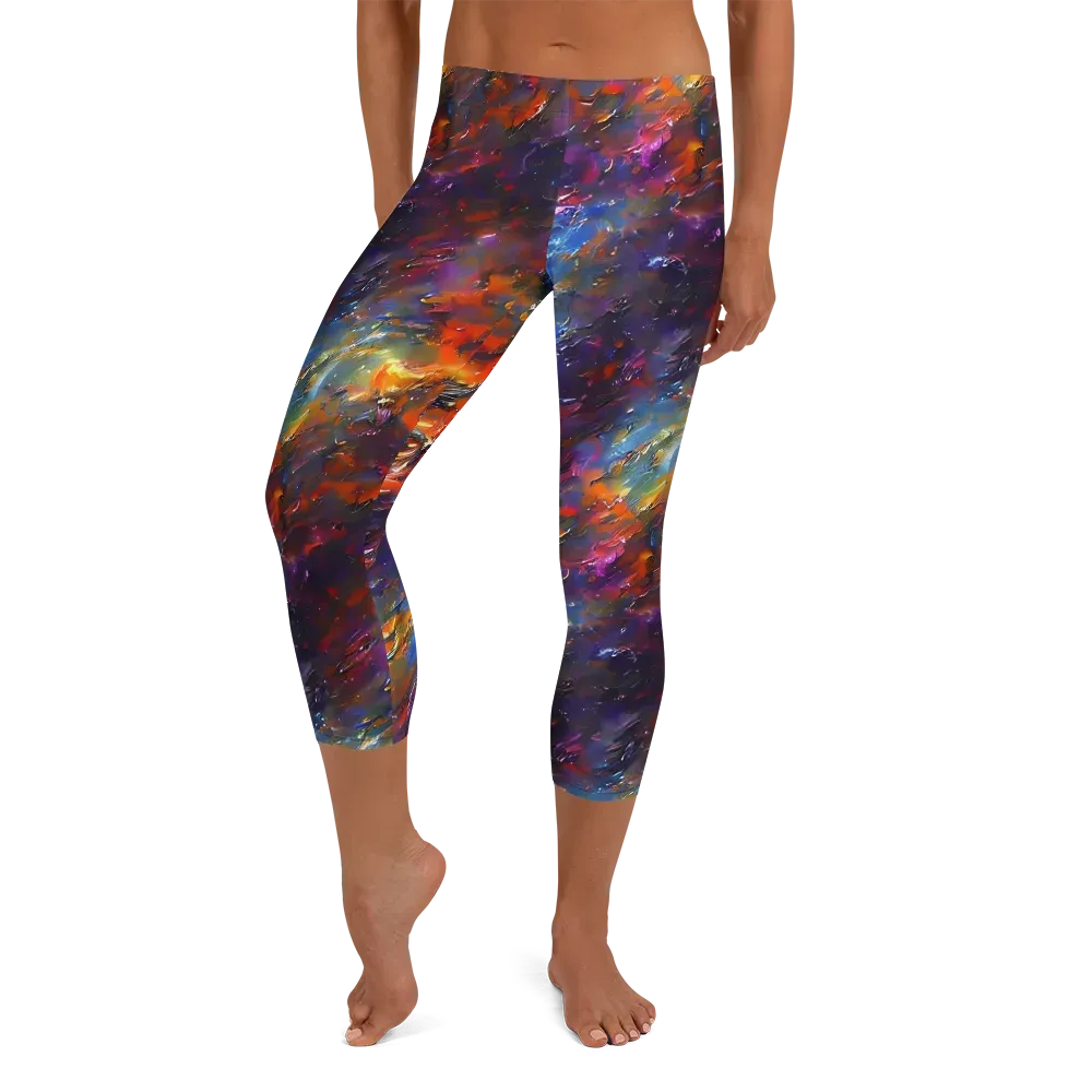 Auroral Ripples on Capri Leggings — Front
