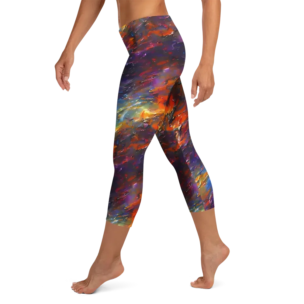 Auroral Ripples on Capri Leggings — Left