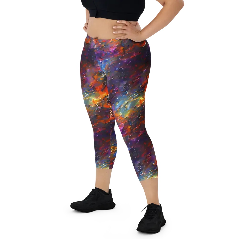 Auroral Ripples on Capri Leggings — Front