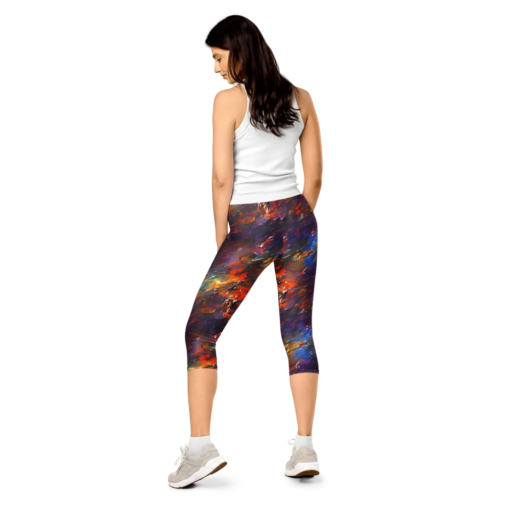 Auroral Ripples on Capri Leggings — Back