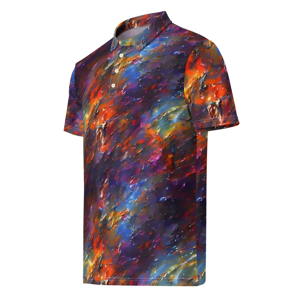 Auroral Ripples on Men's Slim Fit Polo Shirt — Left Front