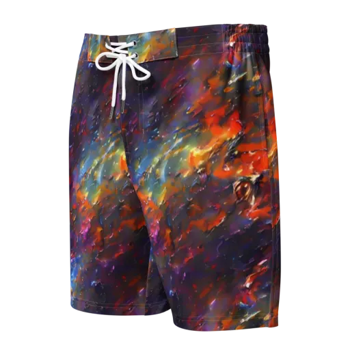Auroral Ripples on a Men's Board Shorts