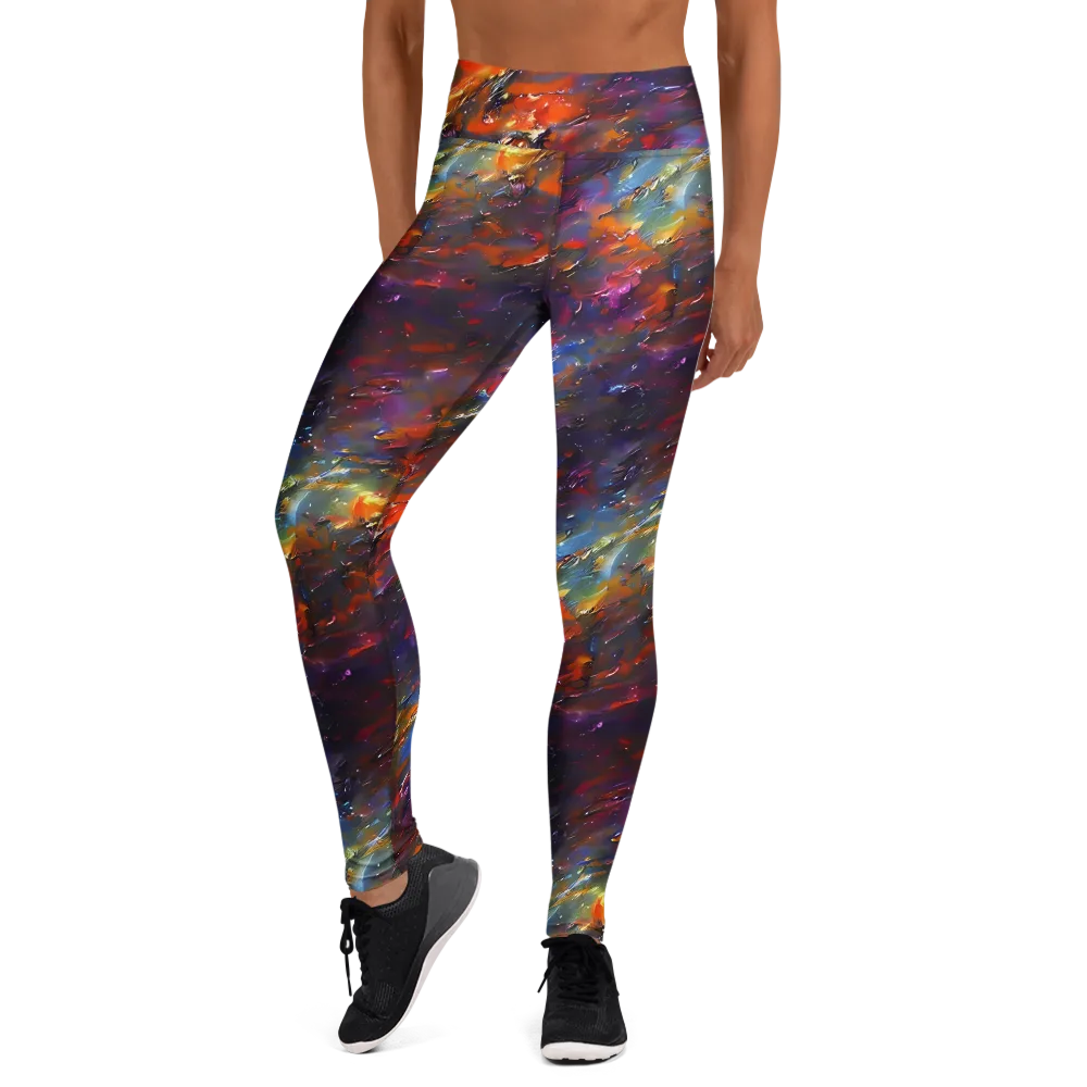 Auroral Ripples on Yoga Leggings — Front