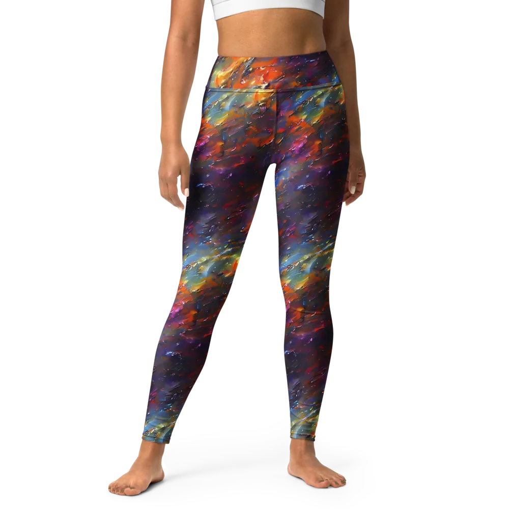 Auroral Ripples on Yoga Leggings — Front