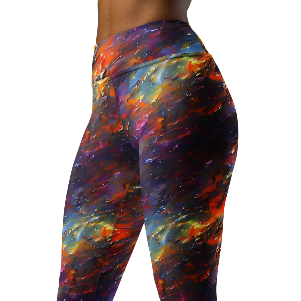Auroral Ripples on Yoga Leggings — Left Front