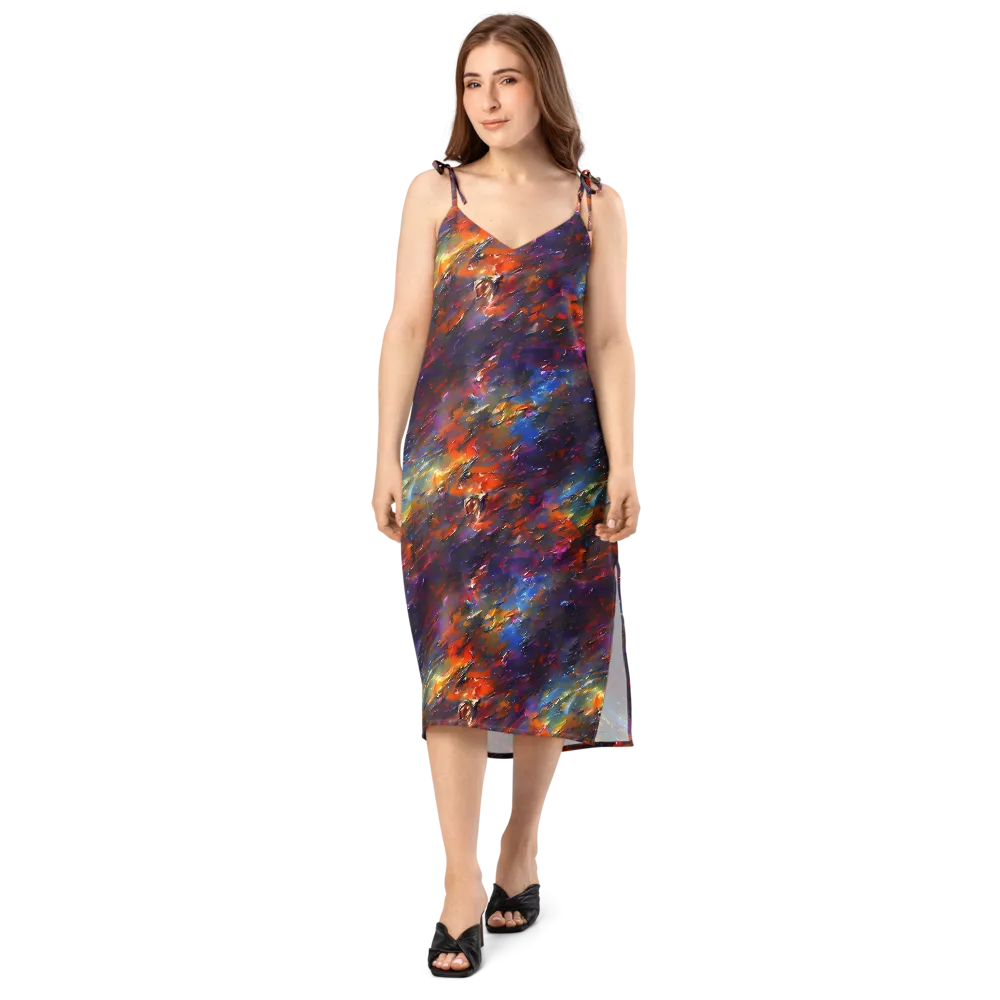 Auroral Ripples on Slip Dress — Front