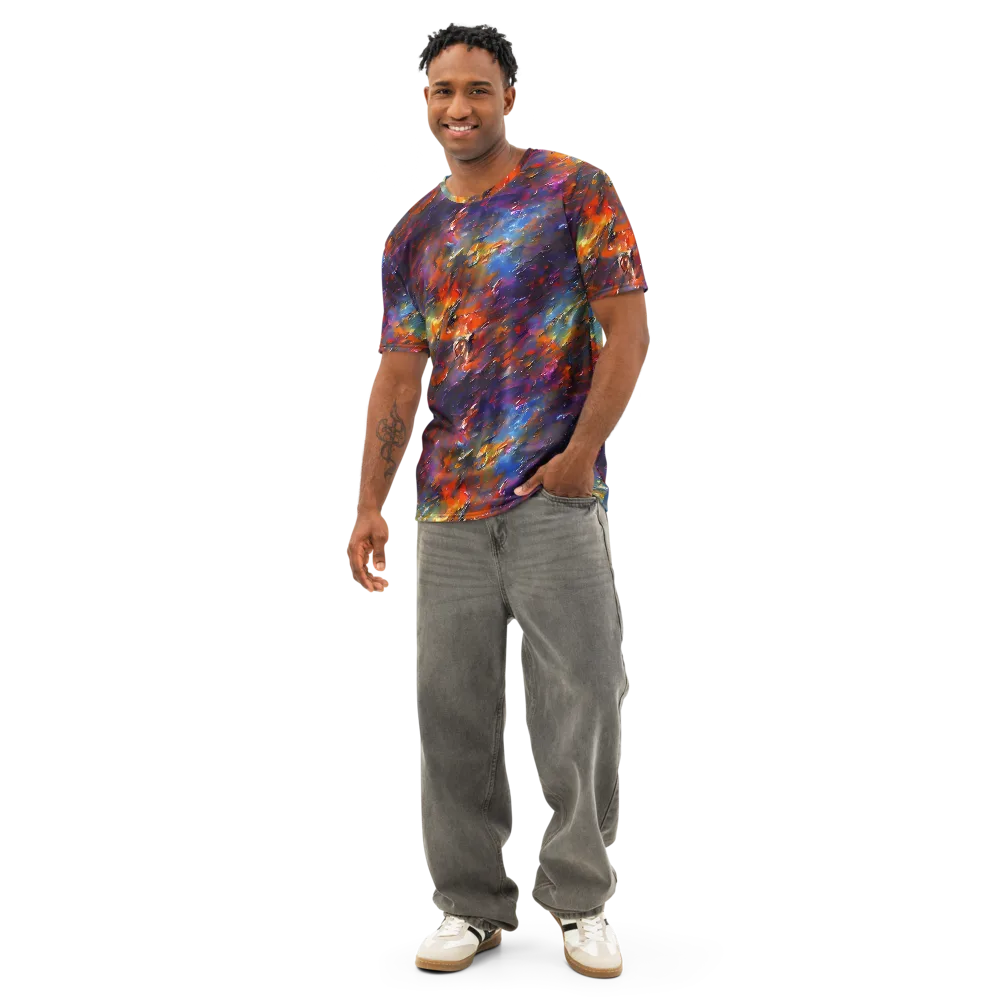 Auroral Ripples on Men's Cotton Crew Neck T-Shirt — Front