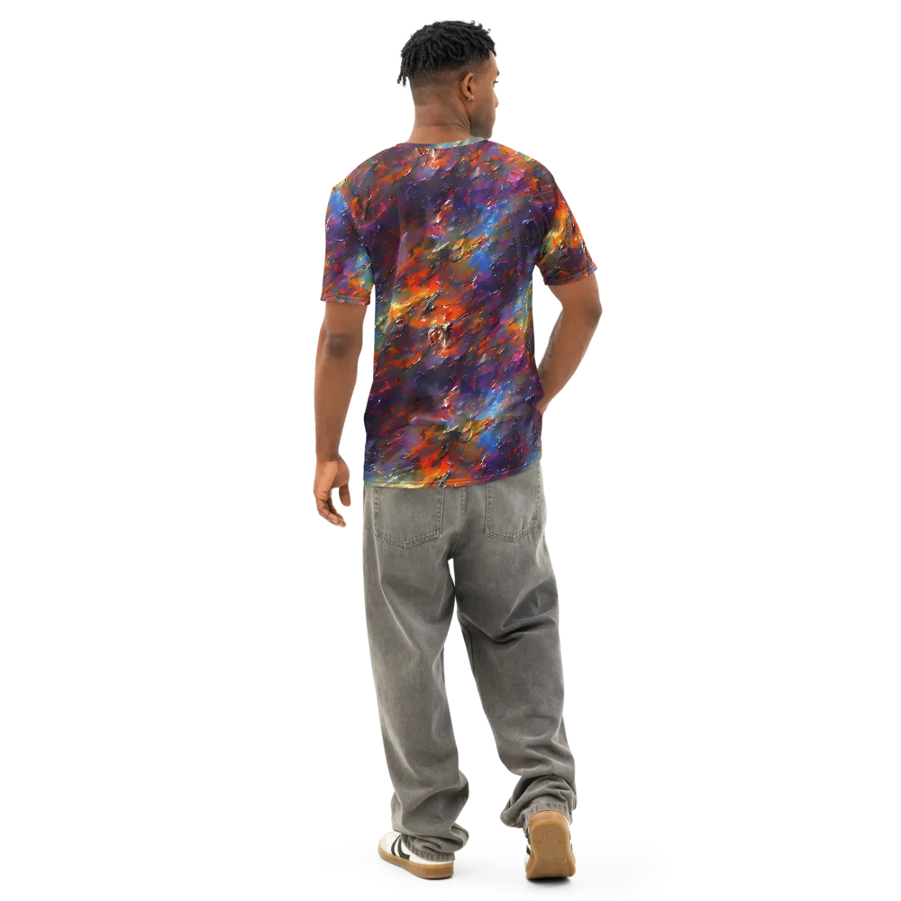 Auroral Ripples on Men's Cotton Crew Neck T-Shirt — Back