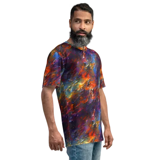 Auroral Ripples on a Men's Crew Neck T-Shirt